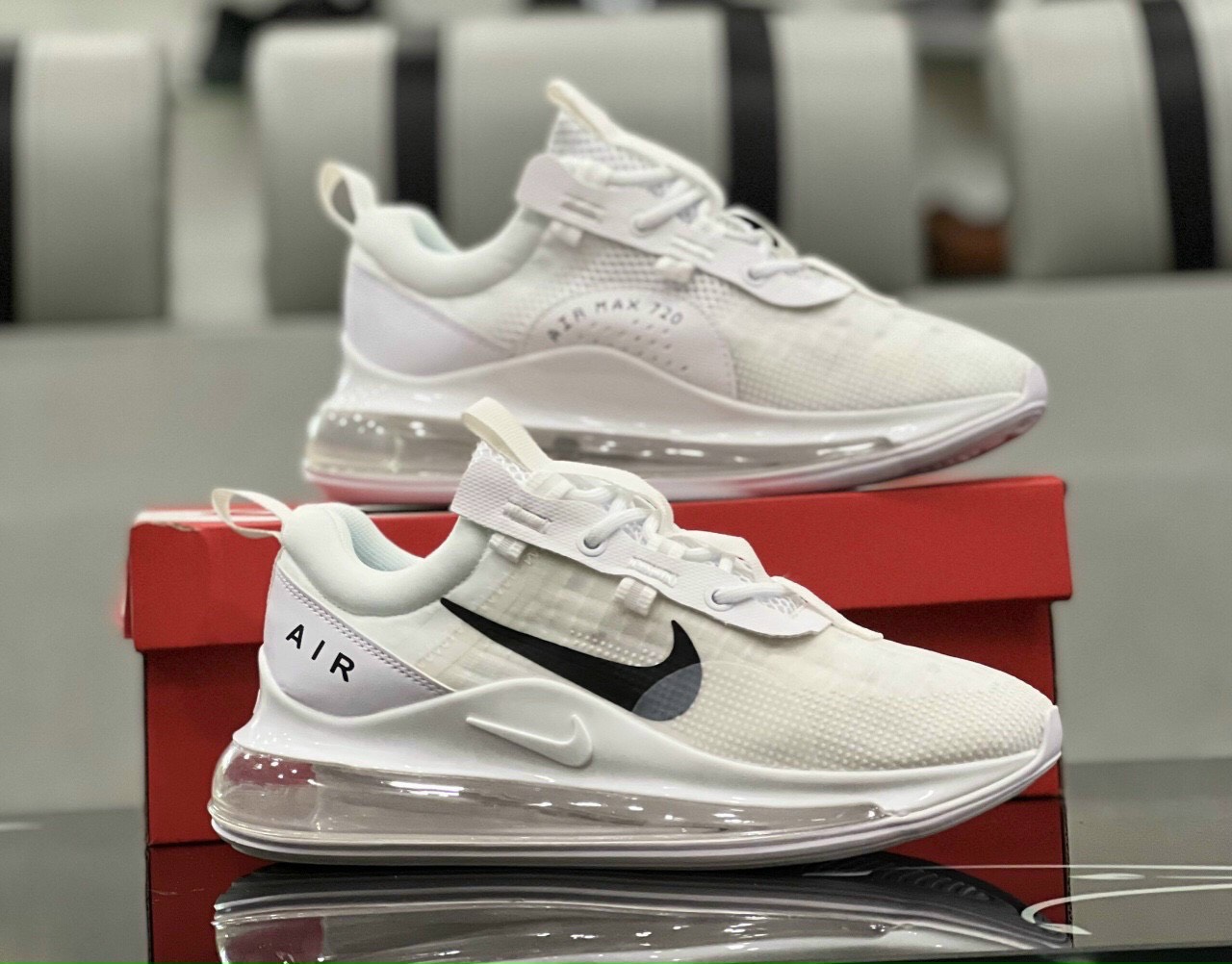 Giày Thể Thao Nam Air Max 720 Màu Full Trắng, Đế Hơi Êm Ái Đế Cao 5Cm |  Lazada.Vn