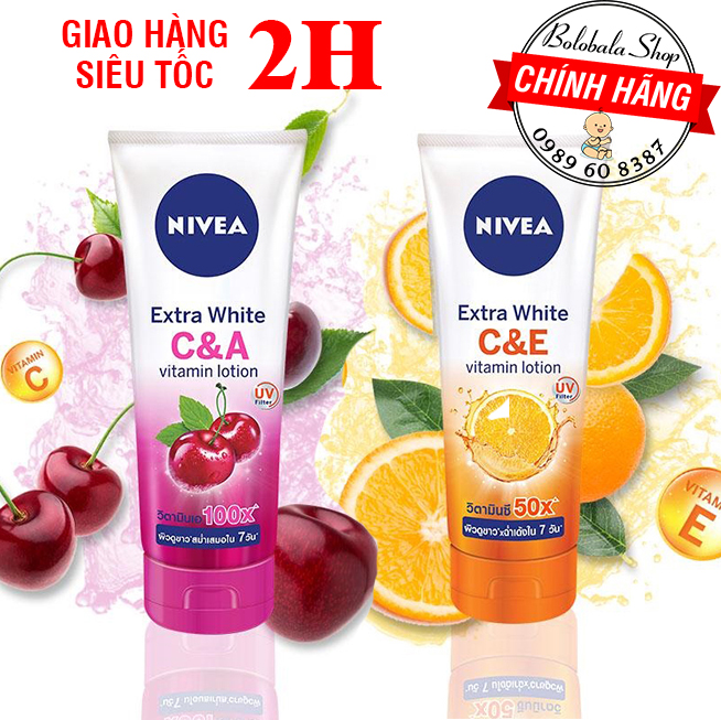 Sữa dưỡng thể dưỡng trắng Nivea Extra White C&A và C&E Vitamin Lotion 180ml