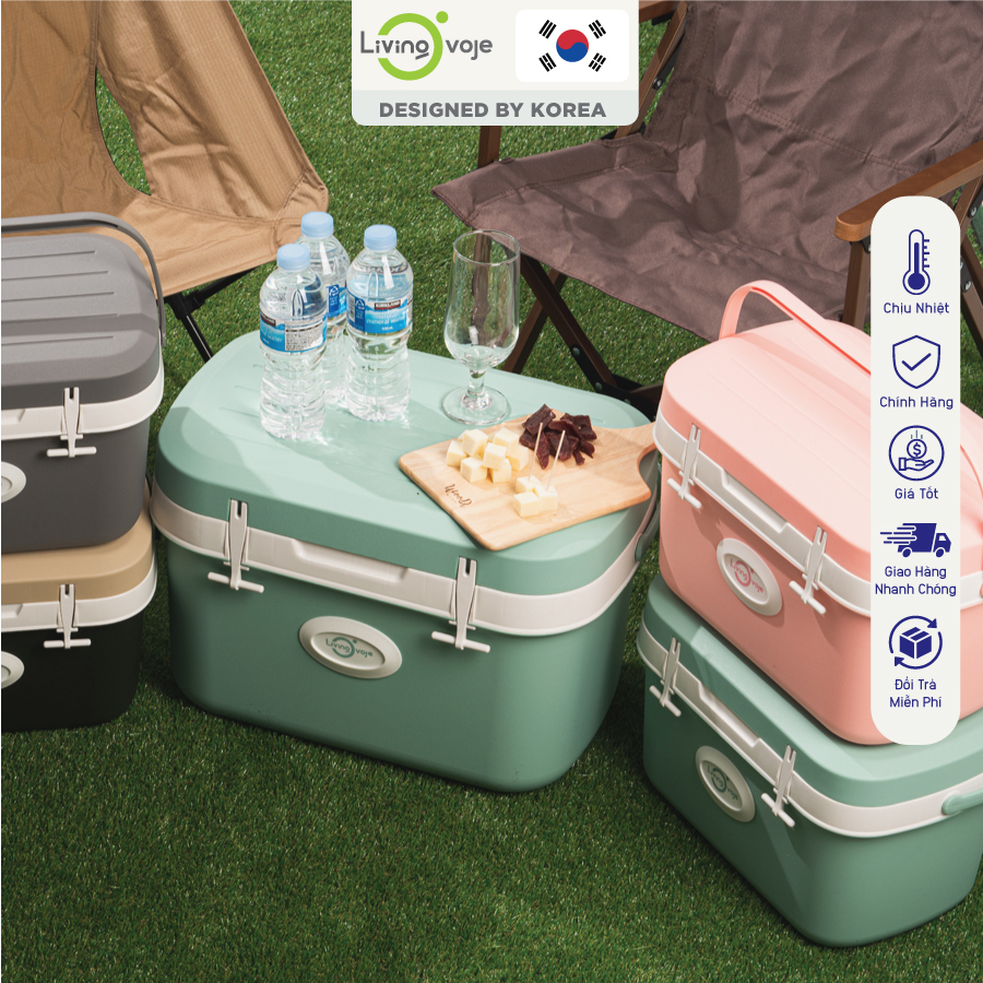Thùng đá hàn quốc dã ngoại 11l & 25l - living ovoje thùng đựng đá, thùng đá giữ nhiệt 16 tiếng