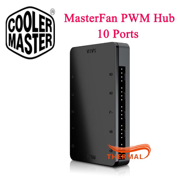 Fan Hub Cooler Master Masterfan PWM Hub [ThermalVN] - Hỗ trợ 10 chân cắm 4 pin, Hỗ trợ điều tốc PWM