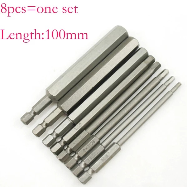 Bộ lục gắn máy khoan, lục bi, máy bắn vít, bộ 8 đầu chân lục giác