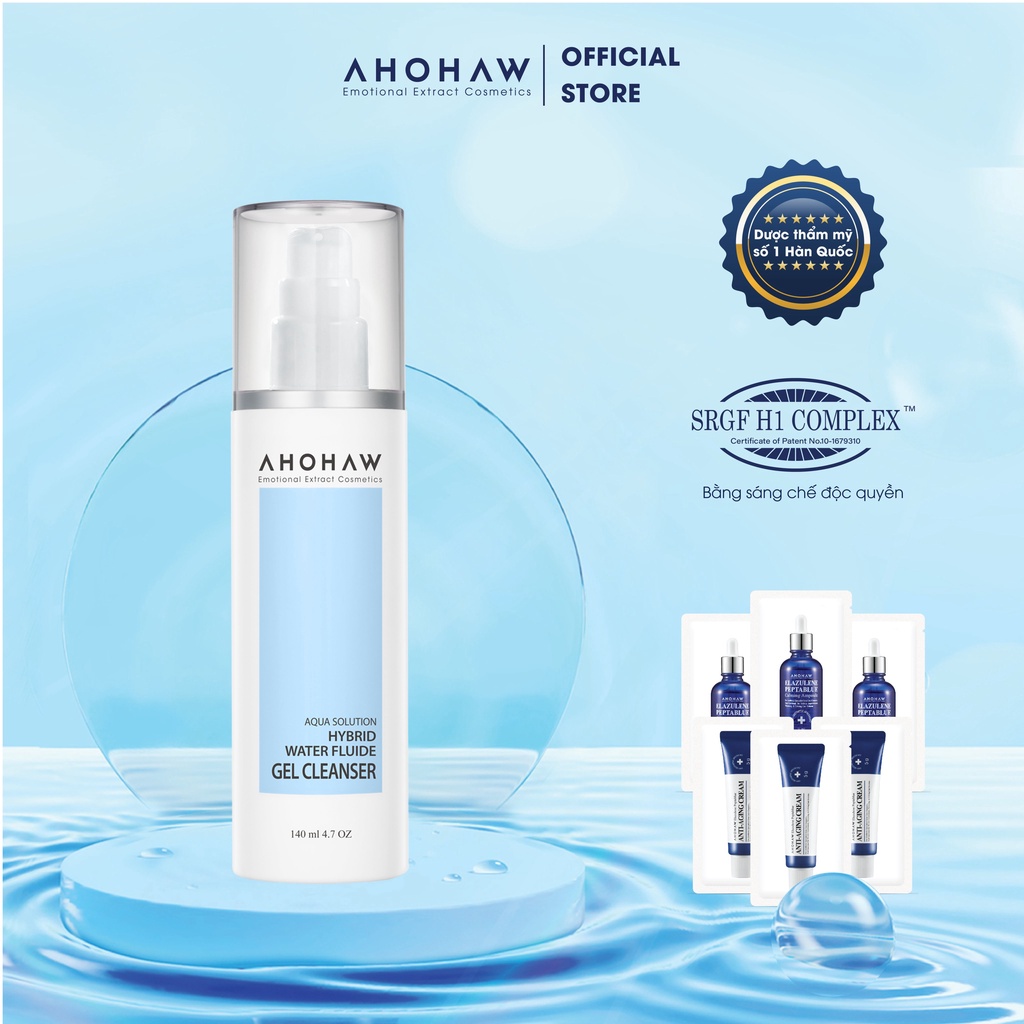 Gel Rửa Mặt Cấp Ẩm Chuyên Sâu Ahohaw Aqua Solution - Hàng Chính Hãng