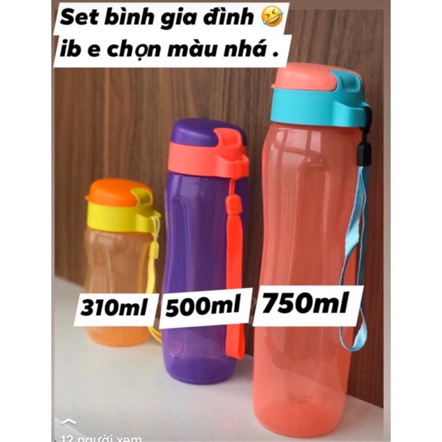 Bình nước eco gen 2 310ml 500ml 750ml
