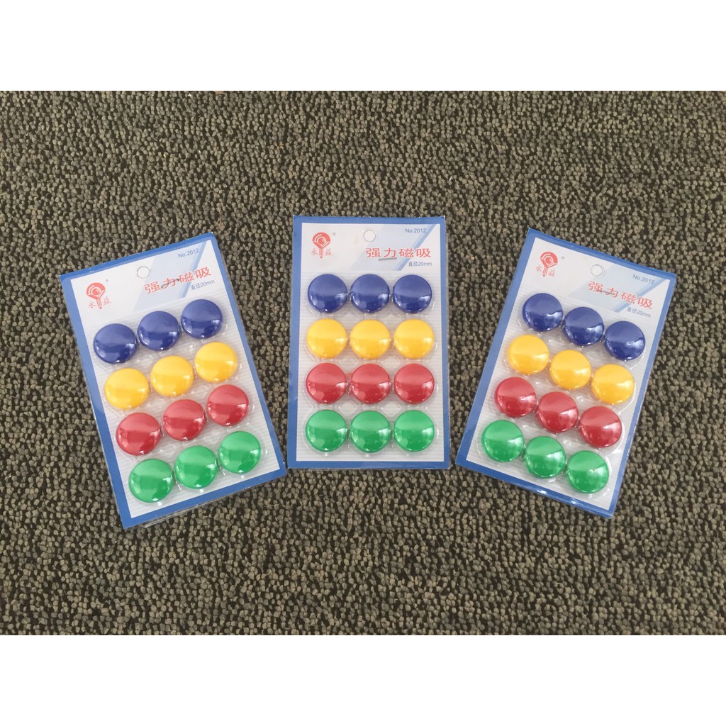 Combo 3 vỉ nam châm màu đính bảng