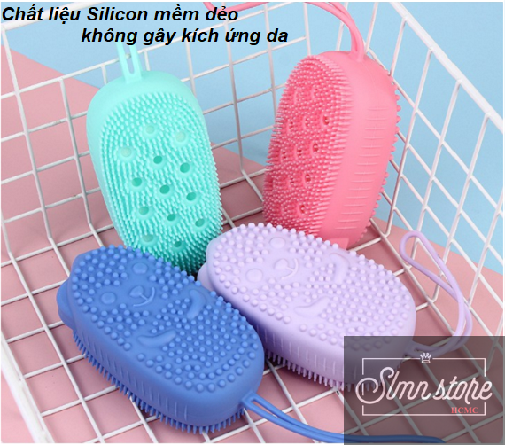 Bông tắm tạo bọt massage hình chuột dễ thương bông tắm tẩy silicone