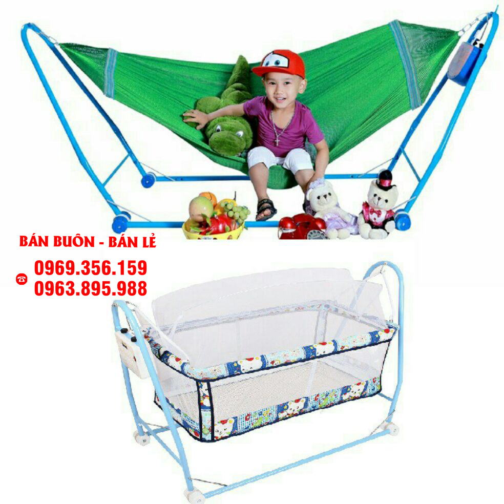 Nôi điện cao cấp Quang Hưng (2 in 1) - 1 tầng (Tặng kèm võng)