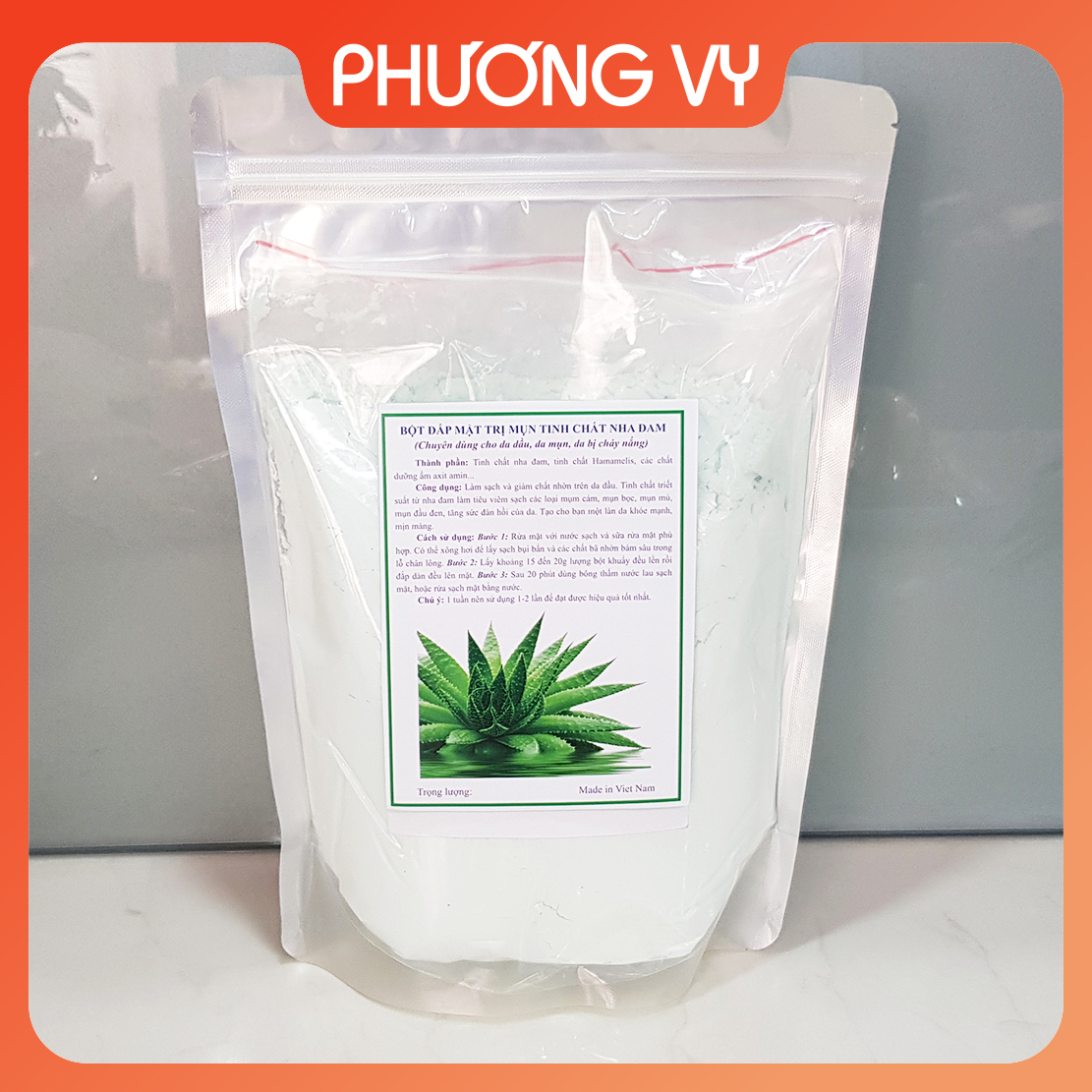 Bột đắp mặt Nha Đam, cung cấp ẩm, collagen và dưỡng trắng da tự nhiên, bột tinh chất Nha Đam.