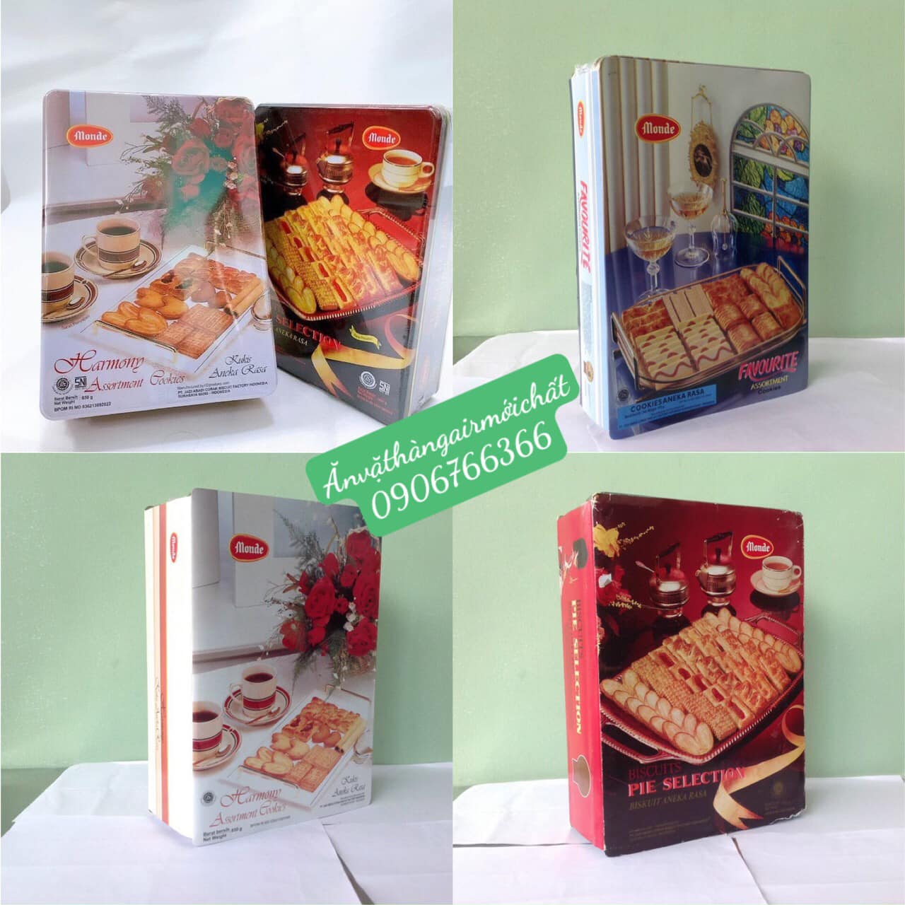   BÁNH TẾT DATE 02 2026 Bánh Monde Harmony Hộp Thiếc 850gr  Pie Selection 800gr  Favourite Assortment Cookies 575gr 