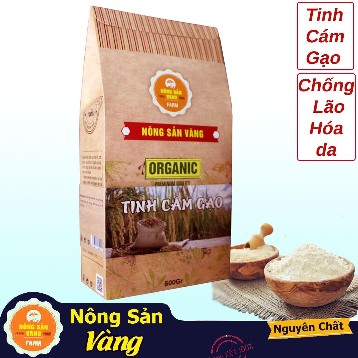 Bột Tinh Cám Gạo làm mặt nạ đắp dưỡng da ngừa nám da chăm sóc da mặt giảm thâm mờ sẹo 500gr - Nông Sản Vàng