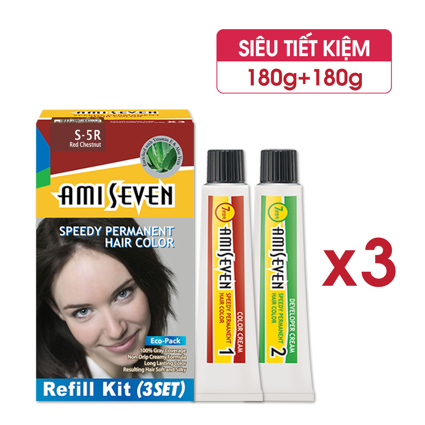 Nhuộm phủ bạc dược thảo số S5R Nâu đậm - Nhanh 7 phút