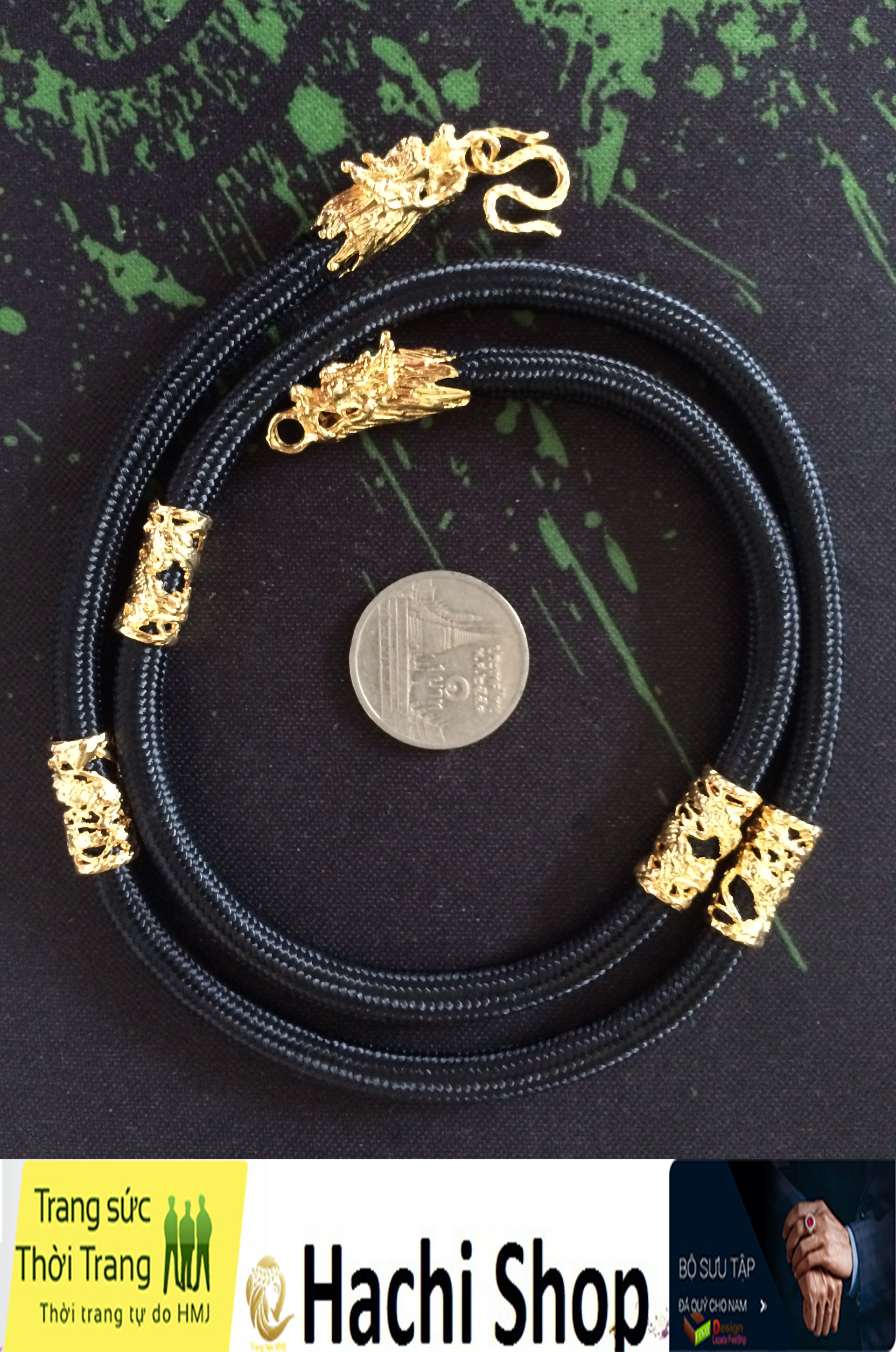 [HCM]DÂY CHUYỀN NAM-DÙ THÁI  6LY  ĐẦU RỒNG MẮT ĐÁ ĐỎ MẠ MÀU VÀNG 24K -6mmX55cm