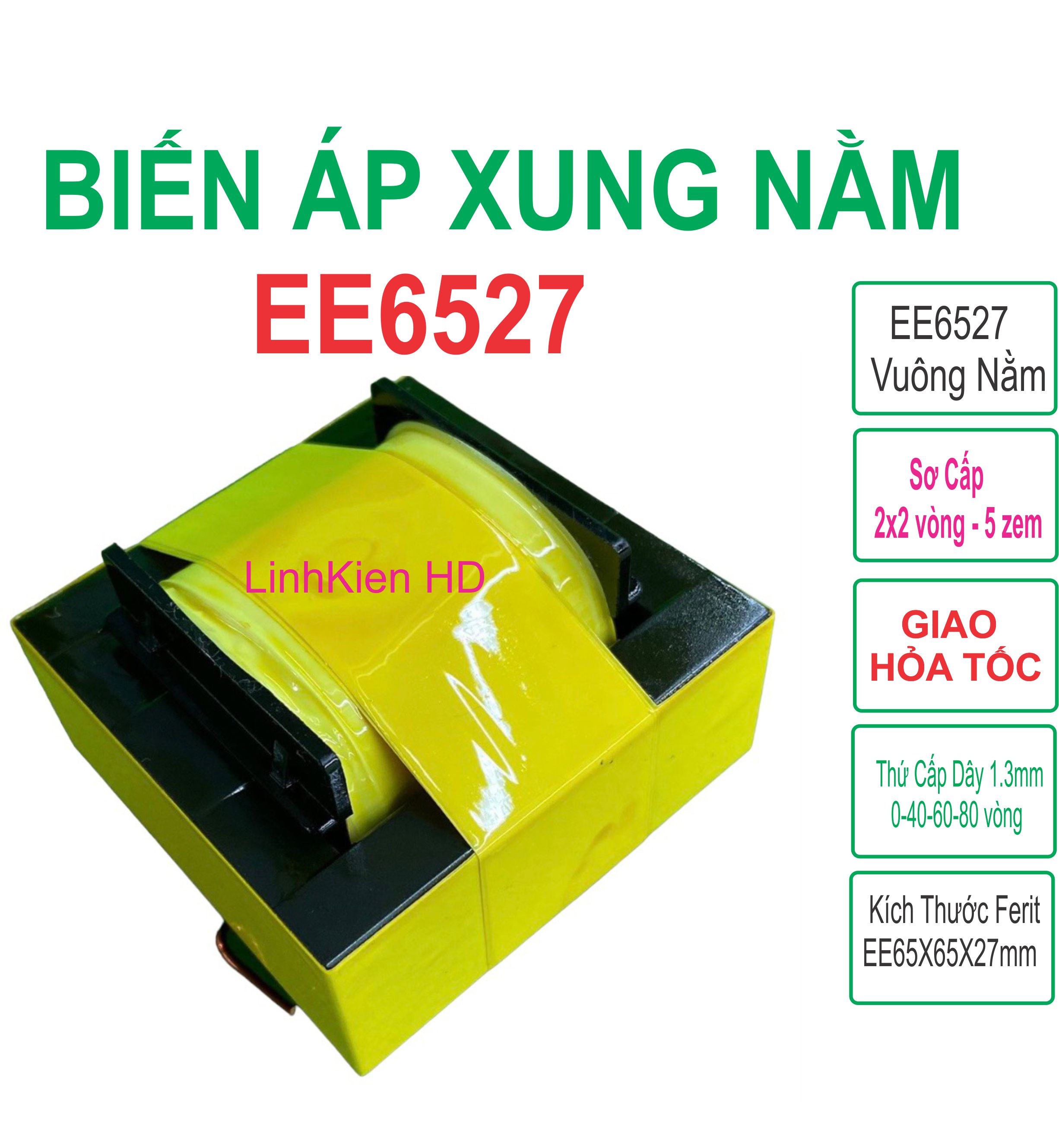 Biến áp xung e65x27 nằm vuông quấn mới linhkien hd