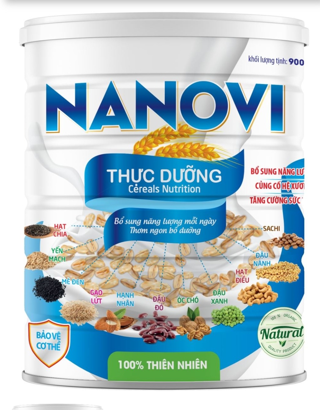 Thực dưỡng Nanovi 100% thiên nhiên phù hợp cho người ăn chay, tiểu đường (Hộp 900g)