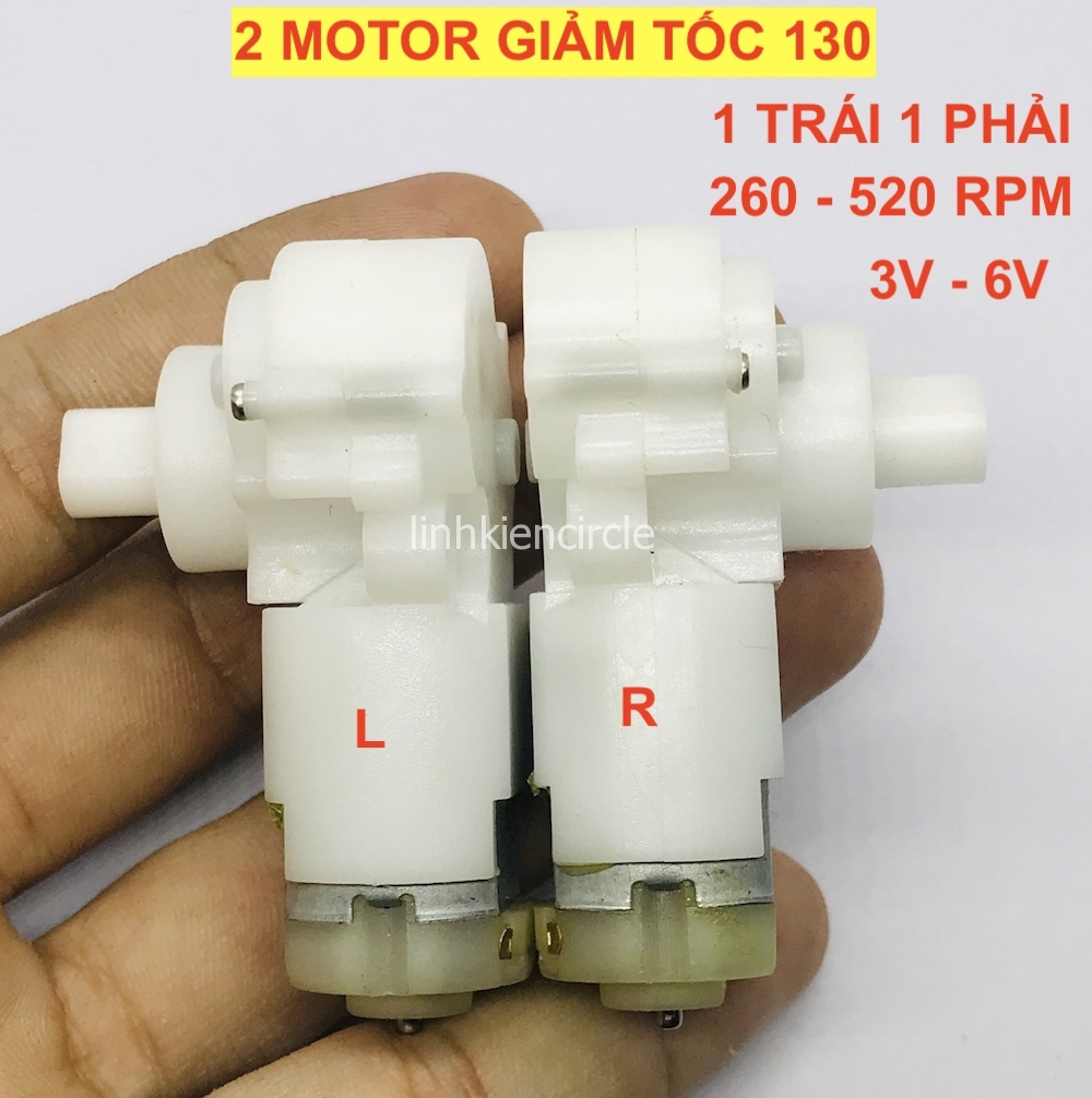 [HCM]2 Motor giam tốc mini 1 TRÁI 1 PHẢI 130 3V - 6V tốc độ 260 - 520 Vòng - KG0006