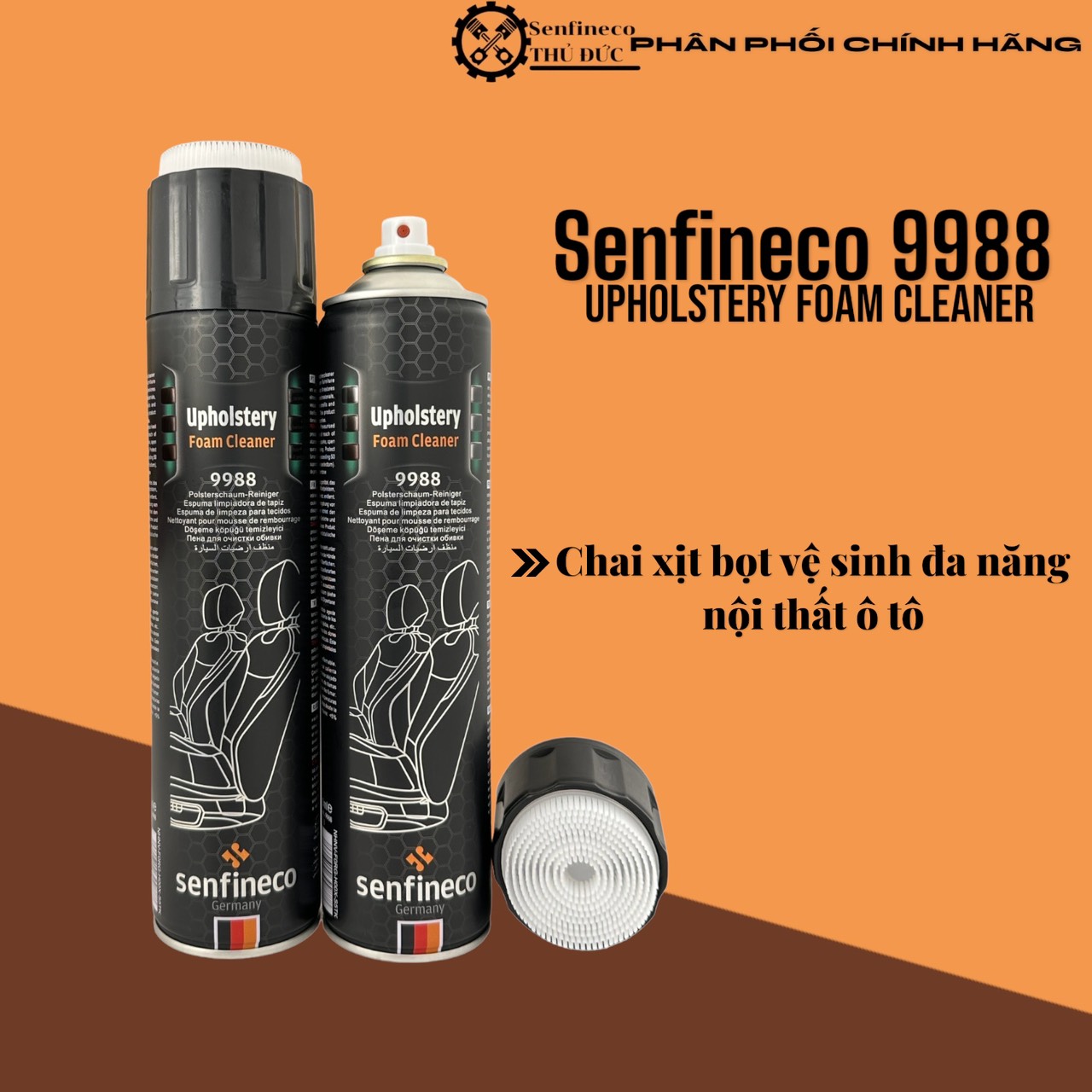 [HCM]Chai Xịt Bọt Vệ Sinh Nội Thất GHẾ DA NỈTRẦN XE LÓT...Ô Tô Đa Năng -  SENFINECO 9988 650ml