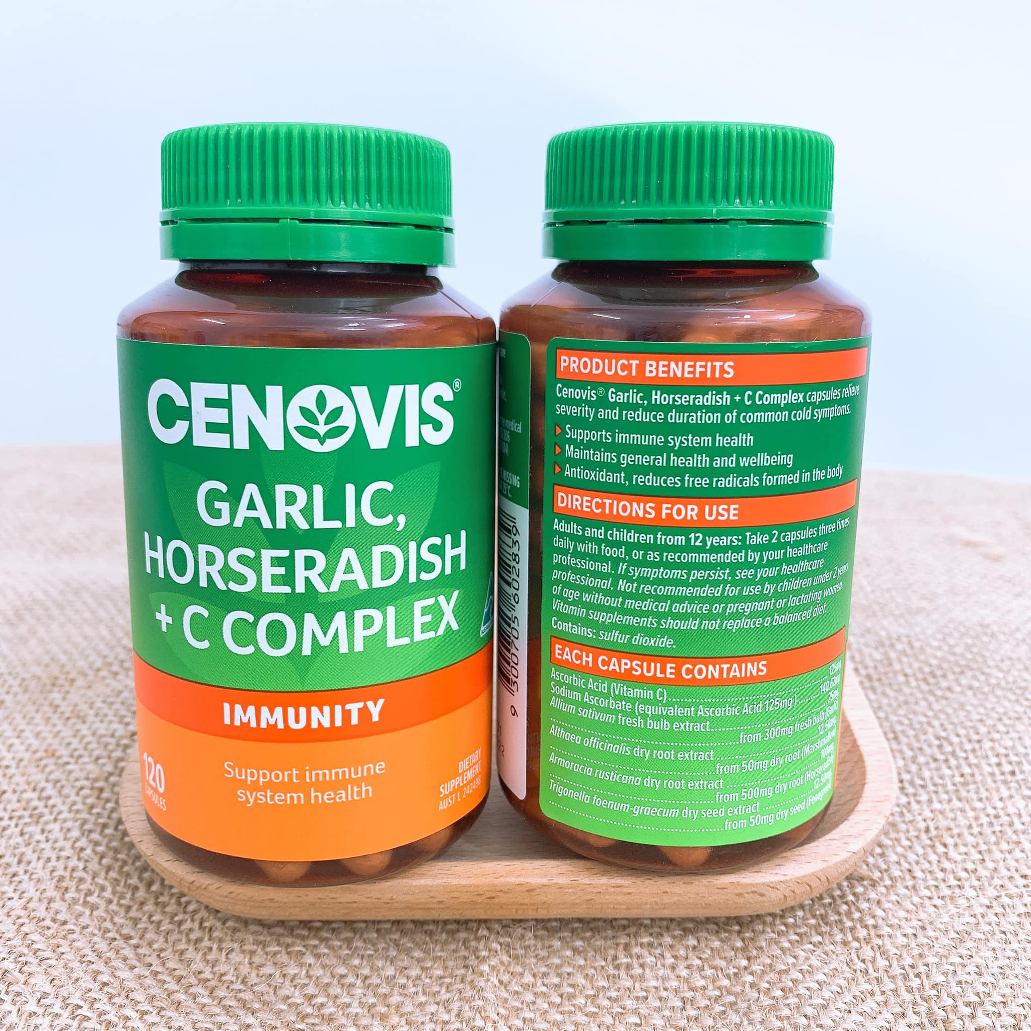 CENOVIS GARLIC AND HORSERADISH + C COMPLEX