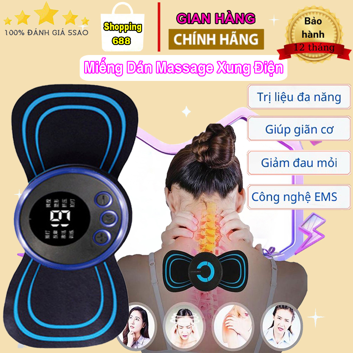 Miếng dán massage xung điện, máy mát xa cánh bướm 8 chế độ, máy massage mini thư giãn, máy massage xung điện cơ bắp giãn tĩnh mạch xung điện giảm đau nhức hiệu quả, miếng dán massage cổ vai gáy, miếng massage xung điện