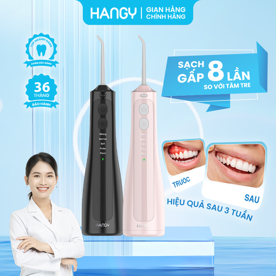 Máy tăm nước thế hệ mới 2025 màn hình led P20 Pro- Tặng kèm túi đựng vải cao cấp - bộ 5 đầu xịt