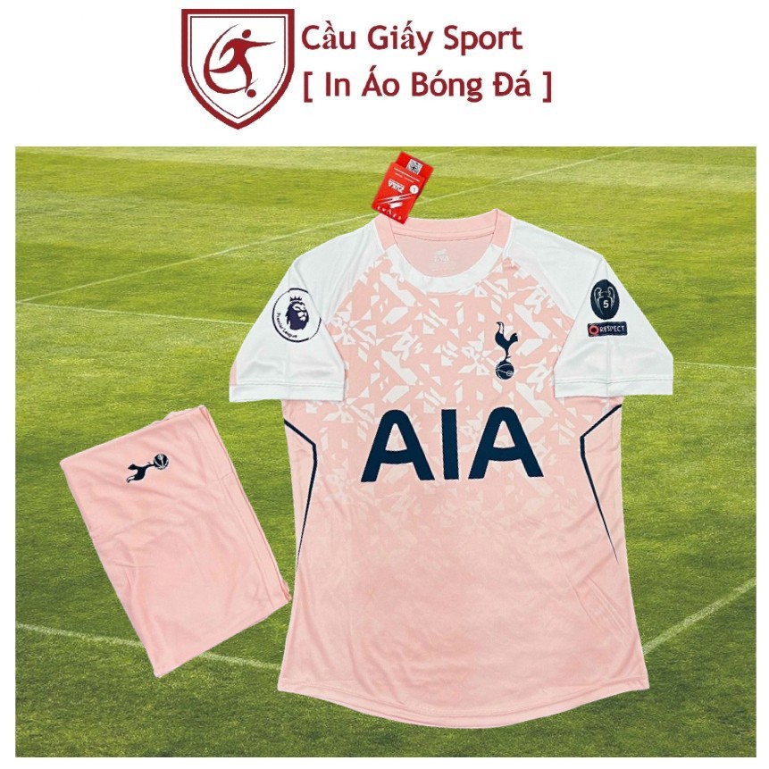 Áo bóng đá clb tottenham hotspur màu hồng nhạt - vải thun lạnh