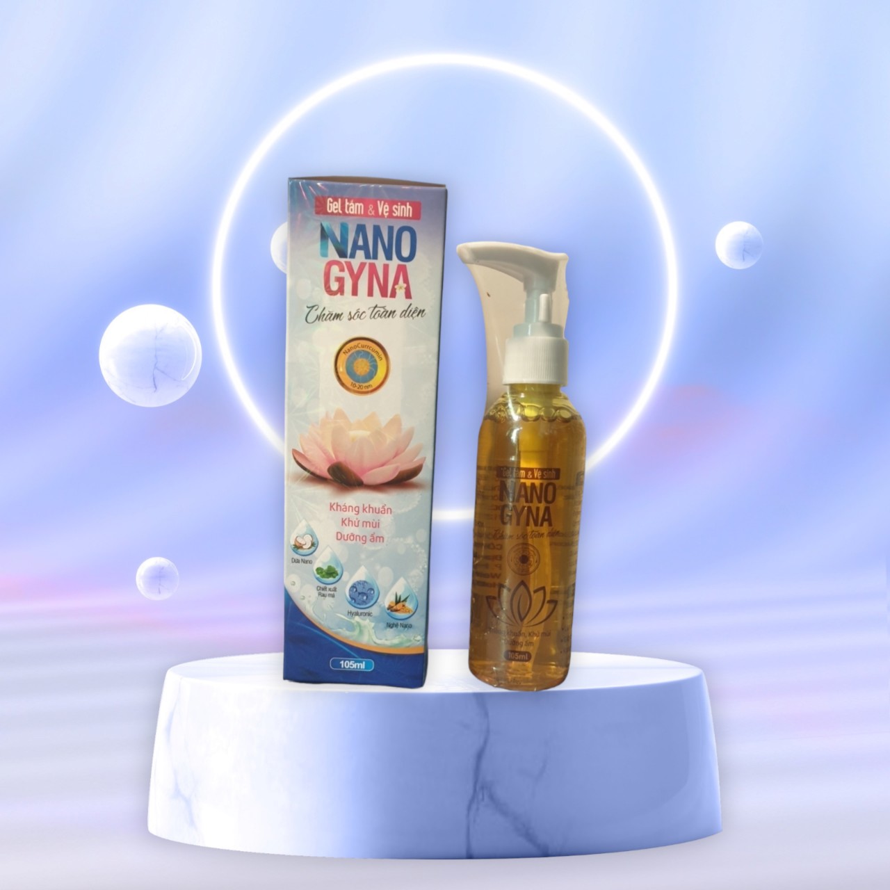 Gel vệ sinh phụ nữ nanogyna khử mùi hôi giảm thâm hết ngứa 100ml
