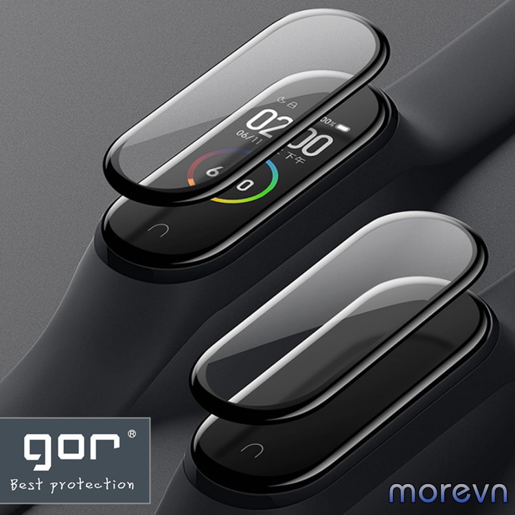 Miếng dán miband 4 3d full màn viền đen gor - dán dẻo full màn mi band 4 gor