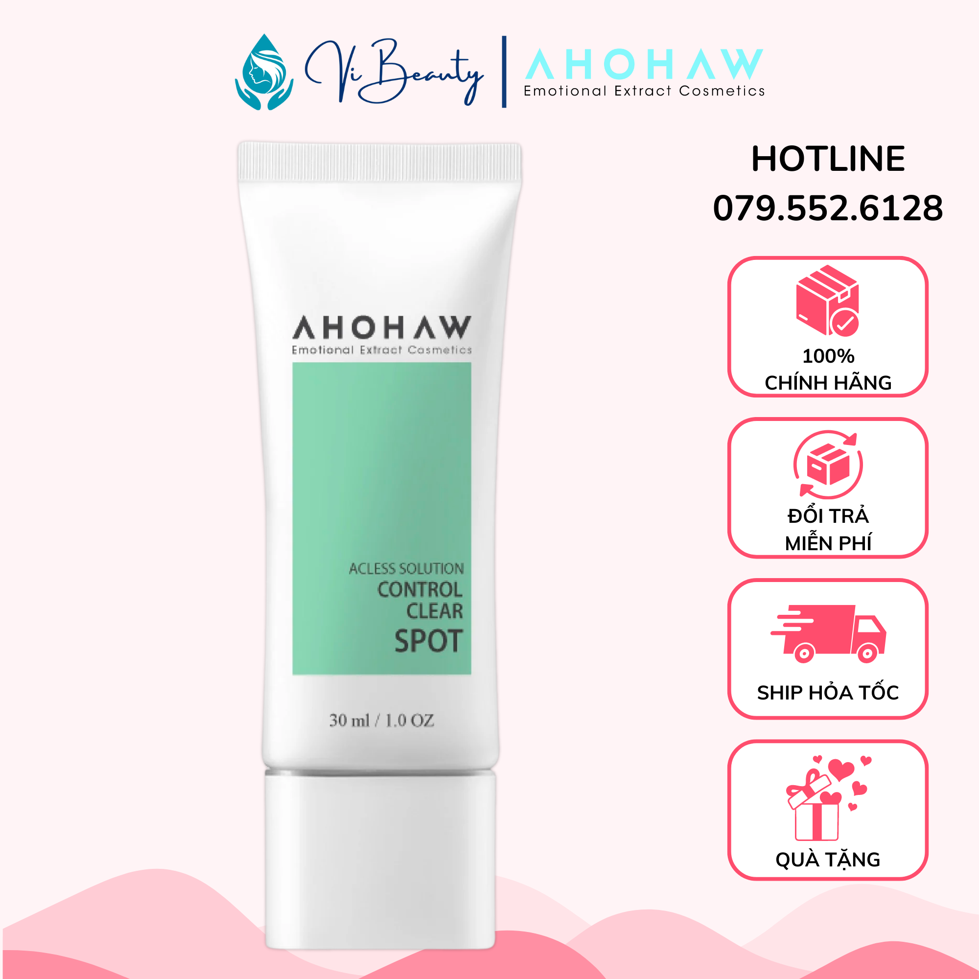 Tinh chất chấm mụn ahohaw control clear spot 30ml - giảm tình trạng viêm, ức chế sự phát triển của khuẩn mụn hiệu quả