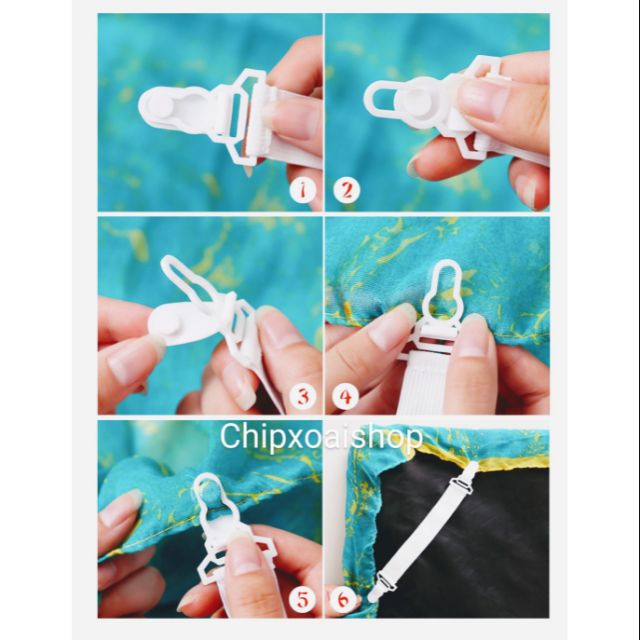Kẹp chặn ga giường bộ 4 kẹp giữ drap giường
