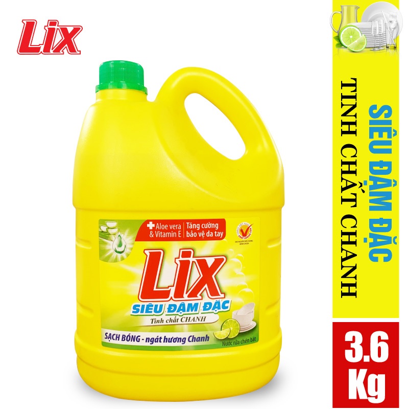 Nước rửa chén LIX siêu đậm đặc hương chanh 3.6kg NC360