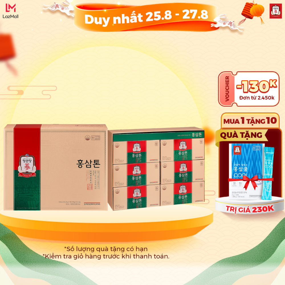 Hộp 60 Gói Nước Hồng Sâm Hàn Quốc Pha Sẵn KGC Jung Kwan Jang Tonic (50ml x 60 gói)