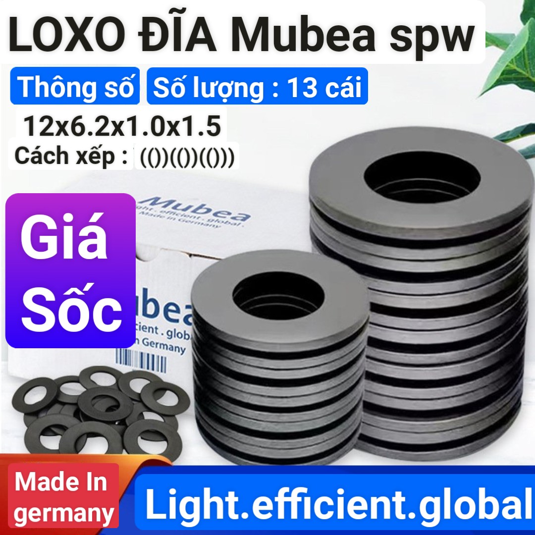 Lò xo đĩa mubea spw ( thông số 12x6,2x1,0x1,5)  13 chiếc