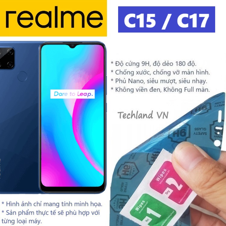 Cường Lực Phủ Nano Realme C15 / Realme C17 - Trong Suốt, Không Full Màn, Không Viền Đen