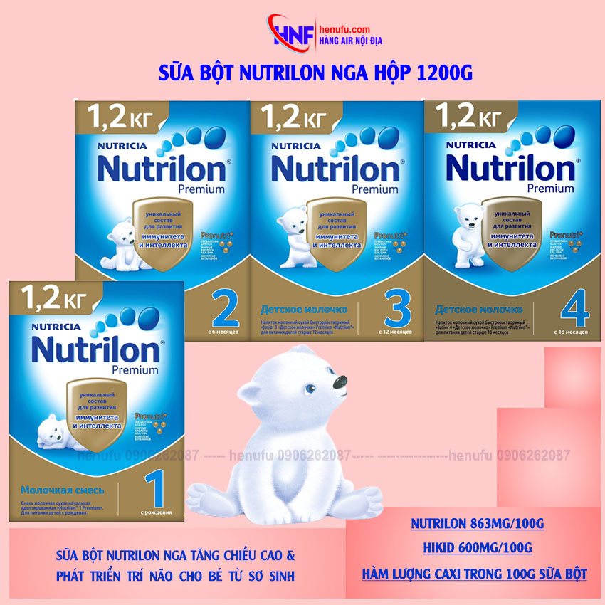 Sữa Nutrilon Nga tăng chiều cao phát triển trí não cho bé, hộp 1200g