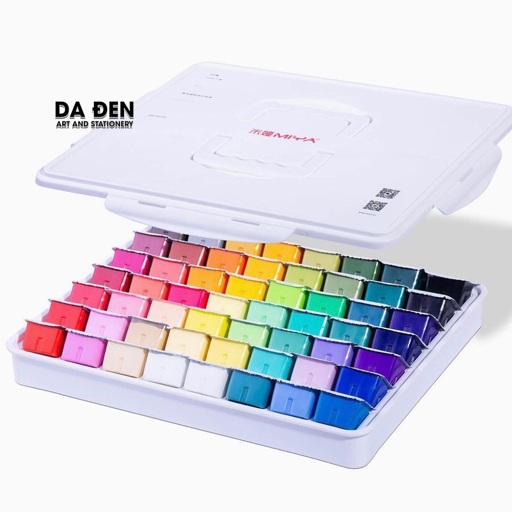 Màu gouache himi thạch 56 màu hộp nhựa