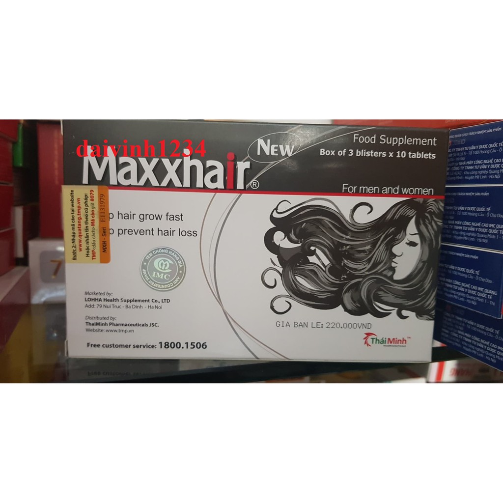 Maxxhair Viên uống mọc tóc hộp 30 viên