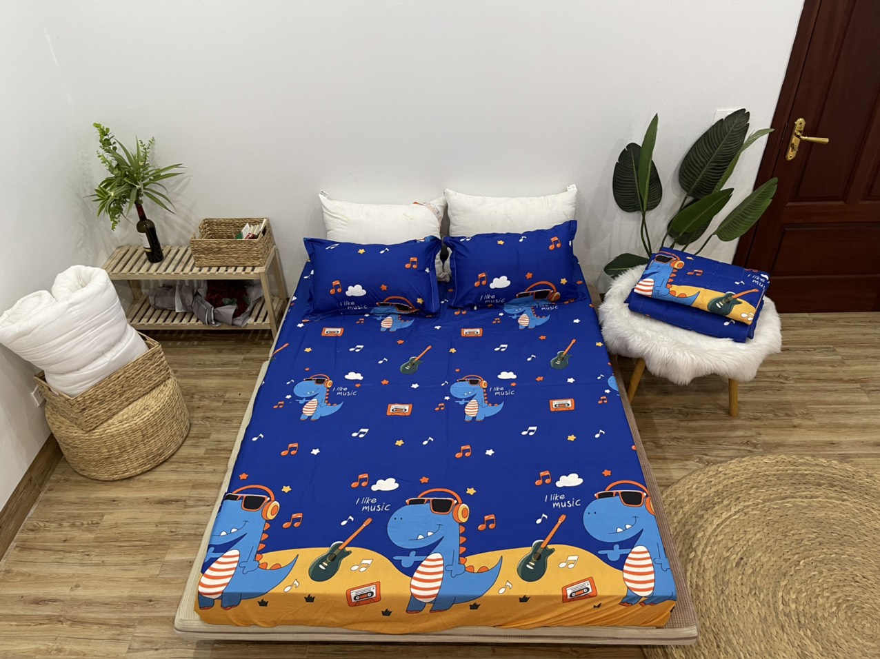 Set ga gối mẫu khủng long đàn p49