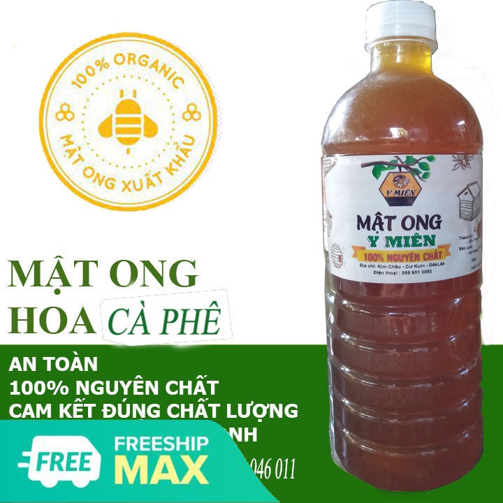 [GIÁ TRANG TRẠI] 1 LÍT (1300gr) Mật ong hoa cà phê Daklak nguyên chất- sản phẩm trực tiếp từ người khai thác ong