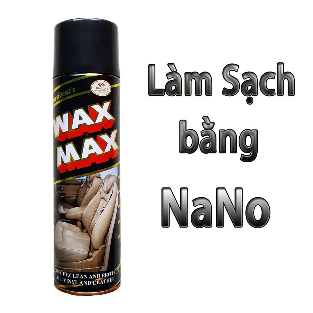 Bình xịt bóng nội thất xe - taplo - ghế da waxmax 500ml