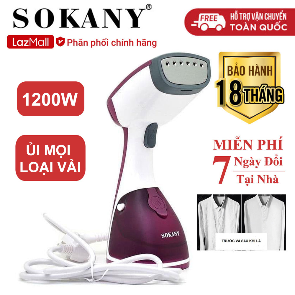 Bàn là hơi nước cầm tay đứng Sokany 1200W ủi phẳng mọi chất vải, đánh bay lỗi lo ủi lâu & mỏi tay khi sử dụng [ BẢO HÀNH UY TÍN 1 NĂM ]