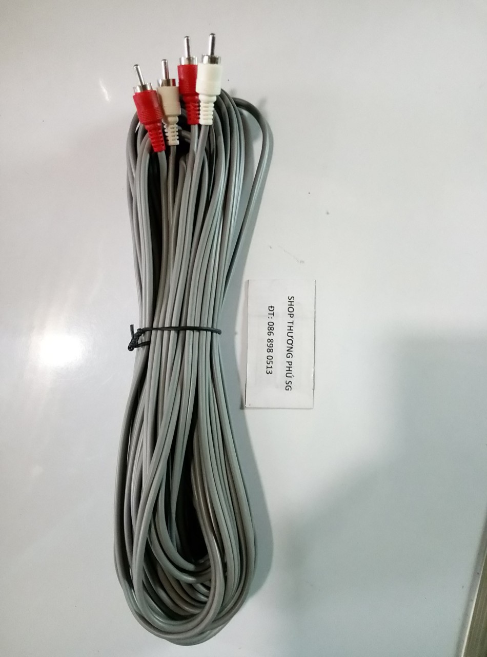 [HCM]Cáp âm thanh AV: 4 đầu AV - Hoa sen: Cáp dài 15M