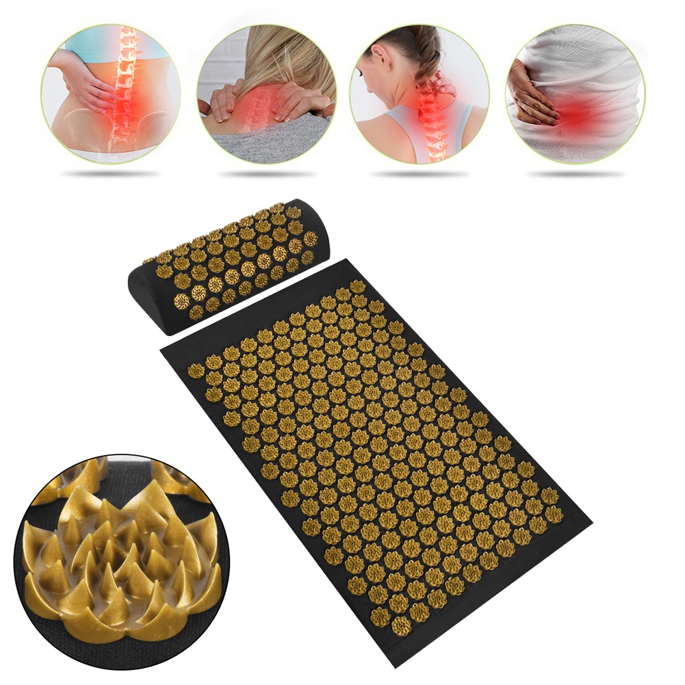 Massage Mat Acupressure for Back Neck Needle Acupuncture Pad Pillow Set Kuznetsov Applicator Spike Massager