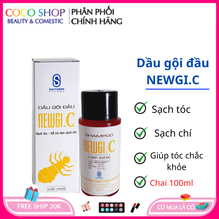Dầu gội đầu NEWGI.C làm sạch tóc, sạch chí, giúp tóc chắc khỏe – chai 100ml