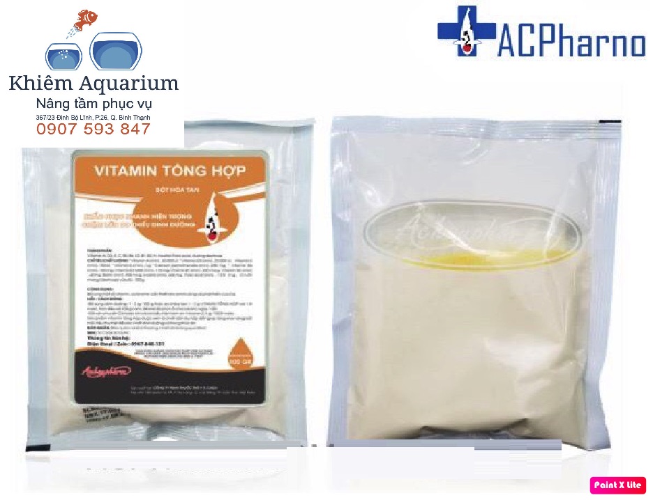 Bột vitamin tổng hơp cho cá cảnh giúp cá mau lớn, khoẻ mạnh, phát triển toàn diện