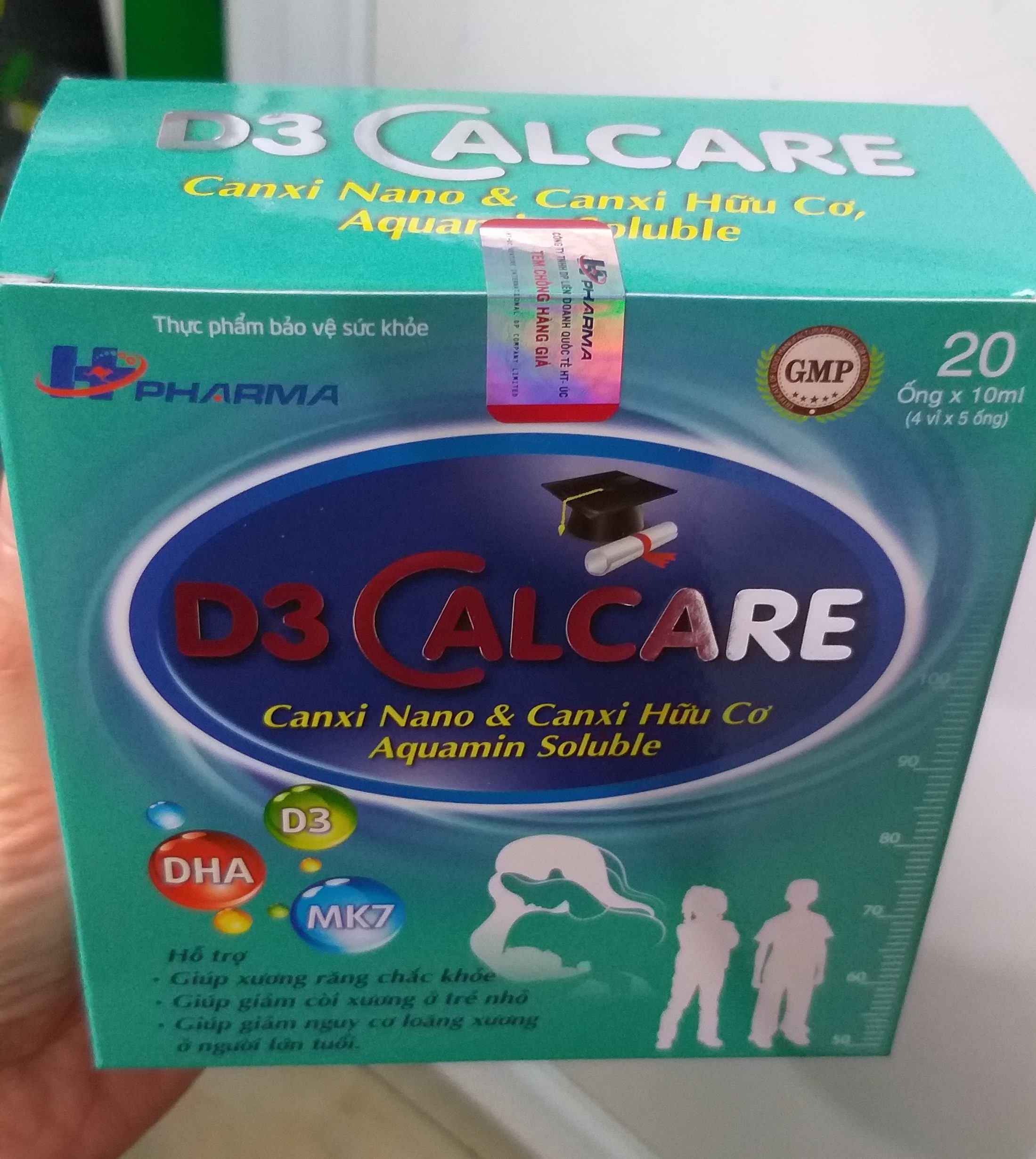 D3 Calcare Bổ sung canxi nano thệ hệ mới,Canxi tảo biển, MK7, Vitamin D3 giúp bé phát triển chiều cao, ngừa còi xương suy dinh dưỡng