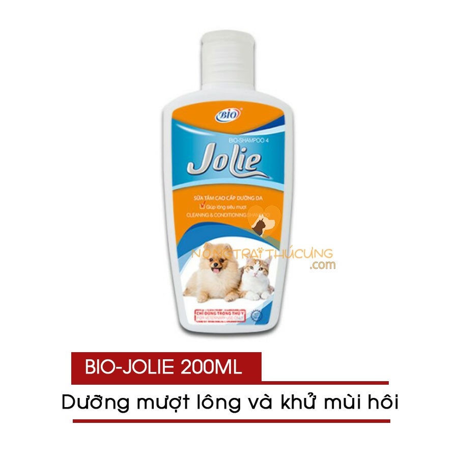 {HOT} Sữa tắm dưỡng lông, khử mùi hôi Bio Jolie 200ml cho chó mèo (Mượt lông, chống rụng lông)