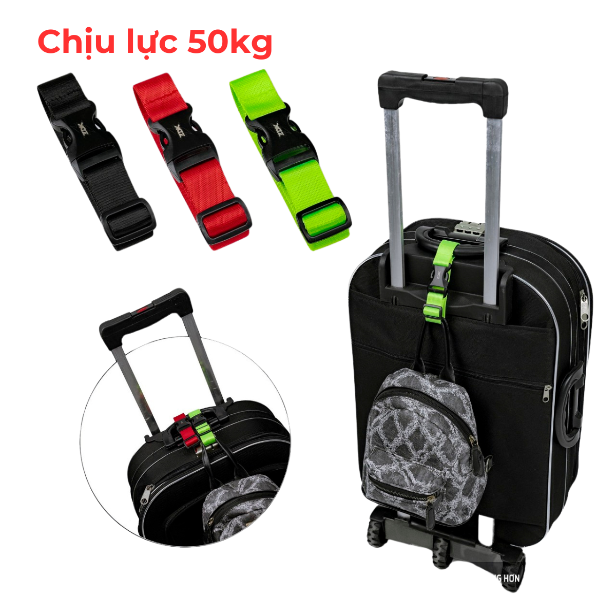 [chịu lực 50kg] Dây đai khoá hành lý đồ đạc cao cấp ZDK MK02