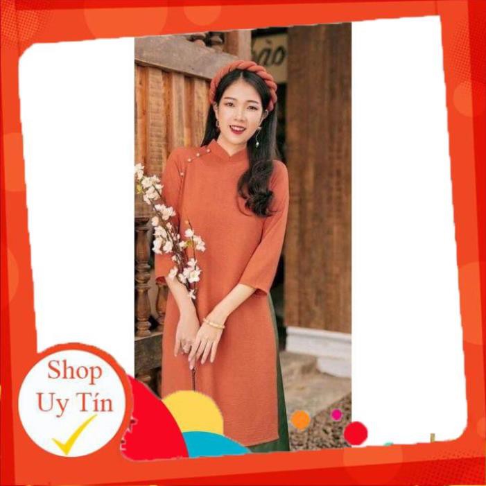 Áo dài cách tân_áo dài cách tân xưa _áo cách tân dáng xuông trơn 1 màu
