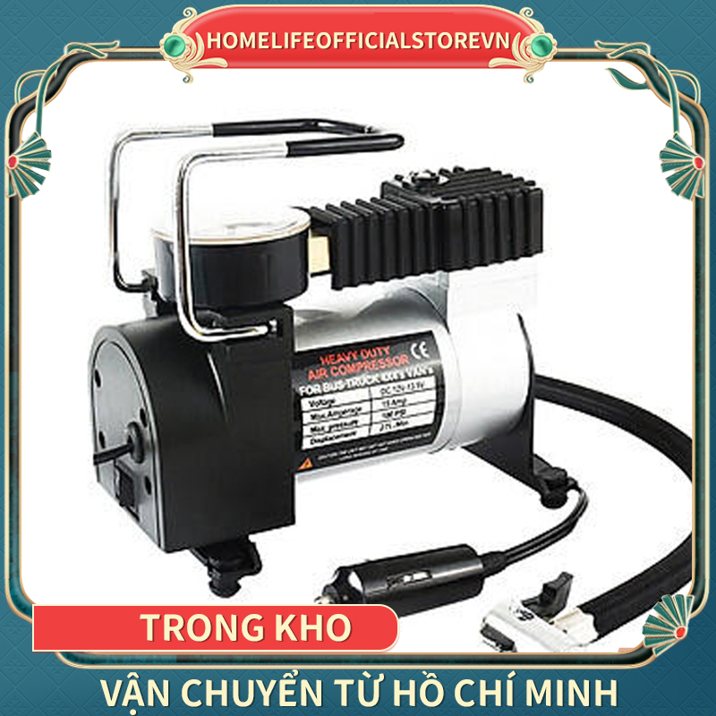 (Hit Hot Năm Nay) 💥Máy nén khí mini 12V Bơm hơi Ô tô Xe máy Xe đạp Điện Máy bơm lốp bằng khí nén Trọng lượng nhẹ Tay cầm chắc chắn Chân đế chống va đập Dễ dàng Di chuyển