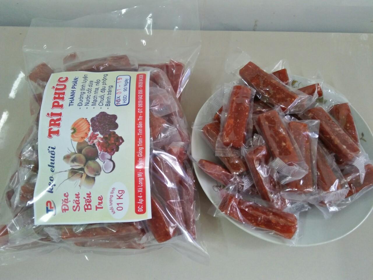 Combo 2 gói kẹo chuối tươi bến tre ( mỗi gói 01 kg)
