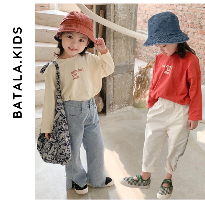 Áo thun dài tay bé gái bé trai batala kids áo phông thu đông dài tay cho bé từ 9-25kg aotchu12