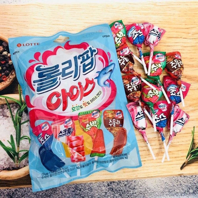 KẸO MÚT LOLLIPOP ICE LOTTE GÓI 132g